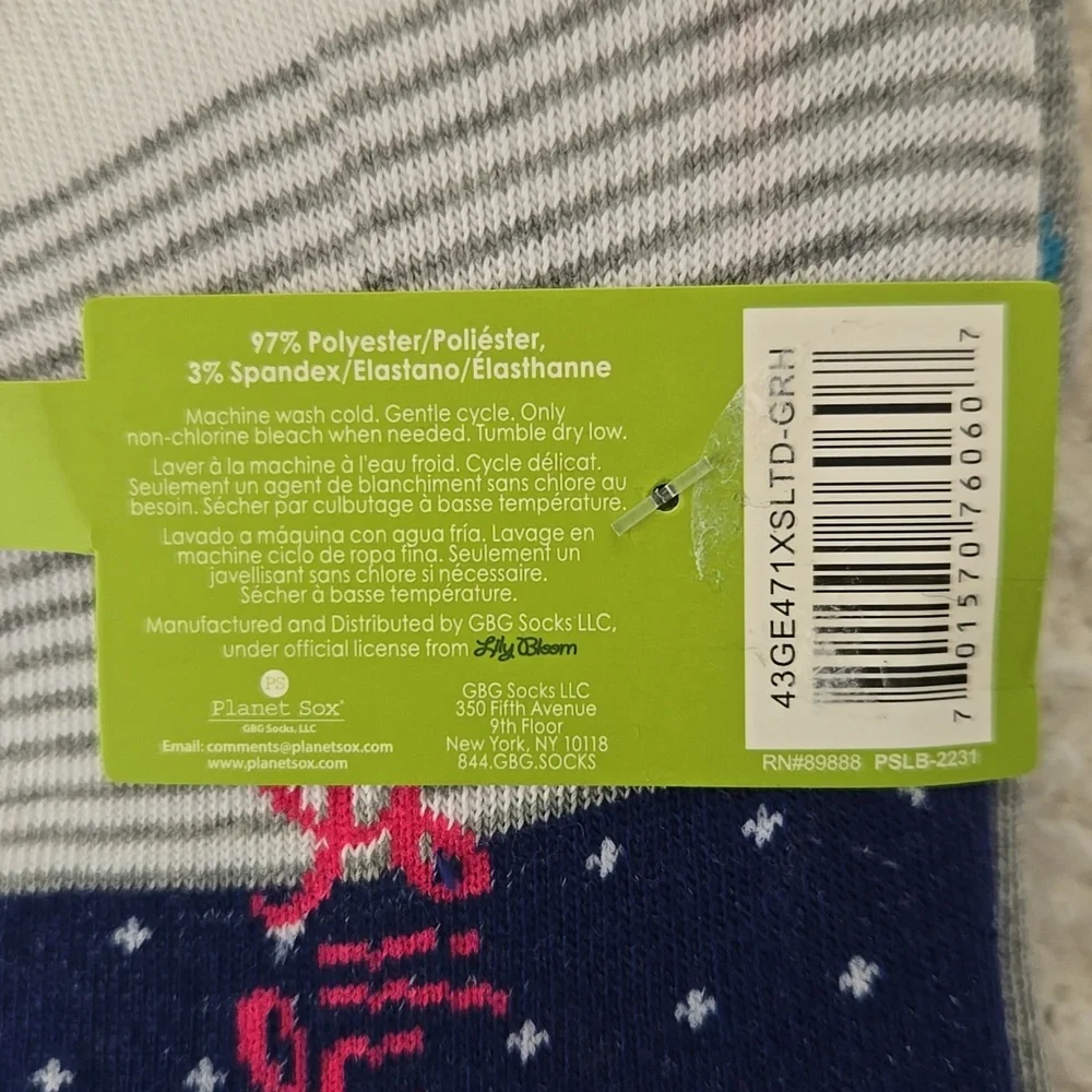 NEW Lily Bloom Printed Floral & Polka Dot No-Show Socks